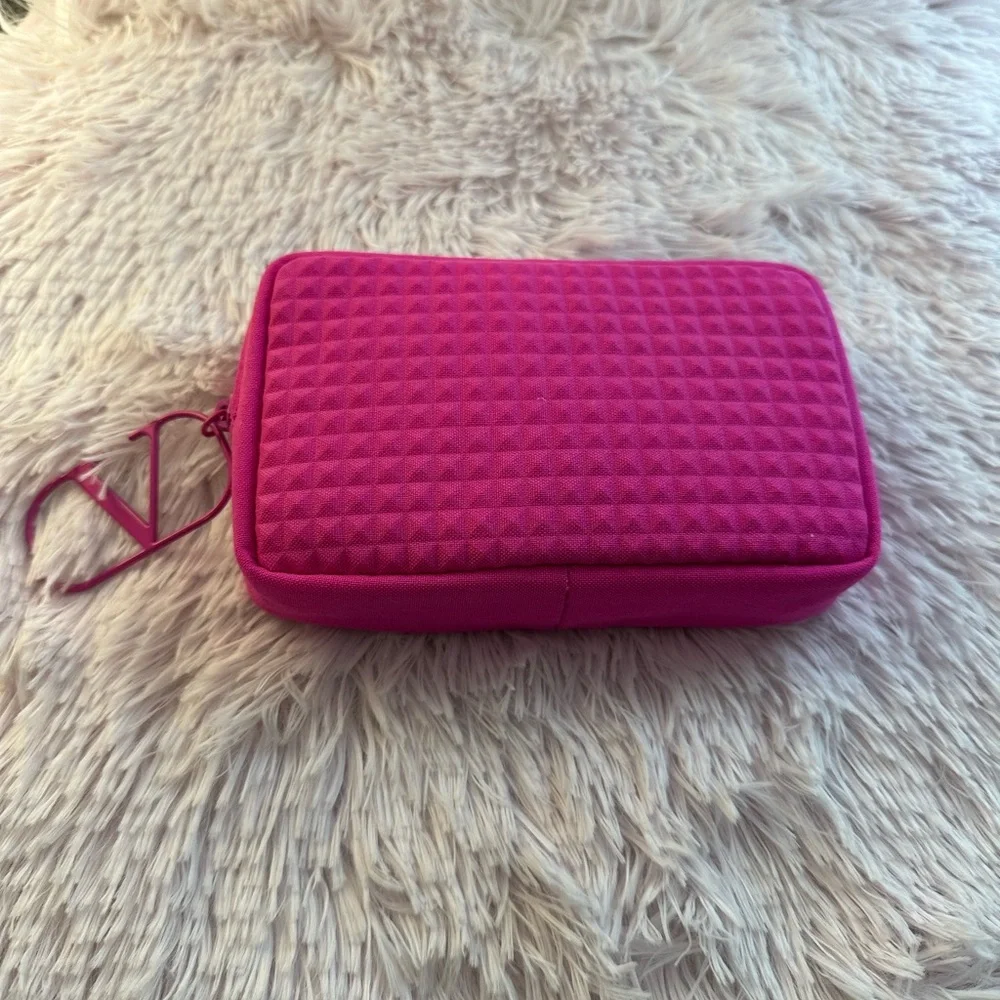 Valentino beauty bag with V logo zipper charm